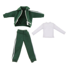 1/12 Scale Male Figure Clothes Casual Long Sleeved Bottoming Shirt Tra