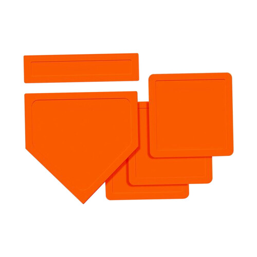 Baseball Softball 5 Pieces Base Set Rubber Field Bases Orange