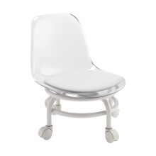 Low Rolling Stool and Backrest Swivel Stool for Cleaning Salon Push Up