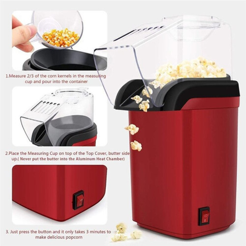 Popcorn Machine High Popping Rate Fully Automatic Popcorn Machine Air Popper  Popcorn Machine for Home Kitchen (UK) 2