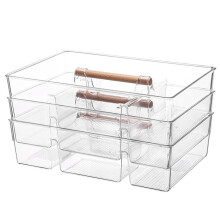 Transparente Vorratsbox, Aufbewahrungsbox für Küche, Bad, Büro - Vielseitiger Behälter für Snacks, Bastelmaterialien, 3er-Pack