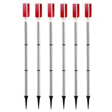 6 Pcs Solar Powered Driveway Markers Reflector Lights Landscape Driveway Reflectors Poles for Snow Road Outdoor Yard