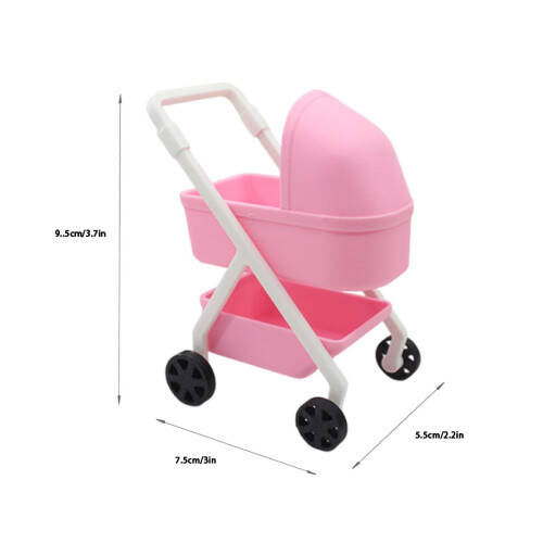 1:12 Miniature Tiny Baby Stroller Dolls Crib Accessory Scene Decor Orn 1