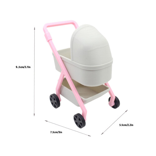 1:12 Miniature Tiny Baby Stroller Dolls Crib Accessory Scene Decor Orn 1