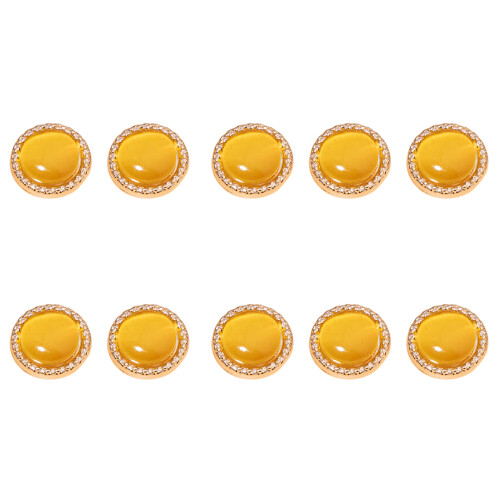 10Pcs Metal Buttons Decorative Sewing Button Fasteners-yellow