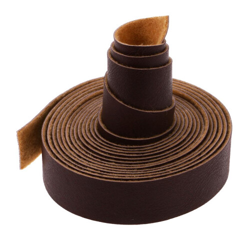 10 Meters Long DIY Crafts Leather Strap 15mm Wide Deep Coffee