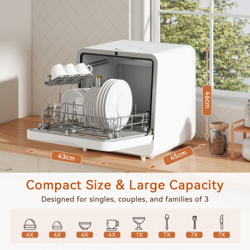 ELECWISH 5L Tabletop Dishwasher 7 Program Dish Cleaner UK 2