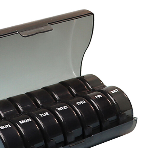 Pill Case Container Weekly 7 Daily Pill Dispenser Case  Black 2