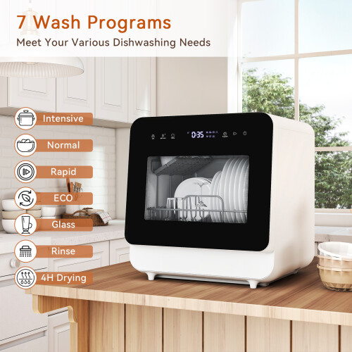 ELECWISH 5L Tabletop Dishwasher 7 Program Dish Cleaner UK 1