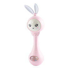 Cartoon Rabbit Baby Shaking Rattle Hand Bell Music Light Teether Toy