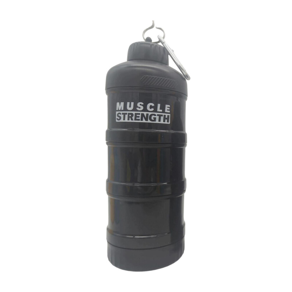 Protein Powder Travel Container with Carabiners for Fitness Exercise W