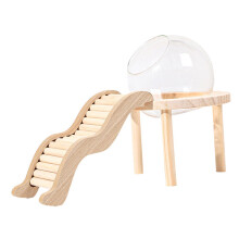 Hamster Sand Bath Container with Wooden Ladder for Pet Supplies Gerbil