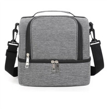 Insulated Lunch Bag for Men & Women, Double-Layer Leakproof Cooler with Adjustable Strap for Office, Picnic, Beach