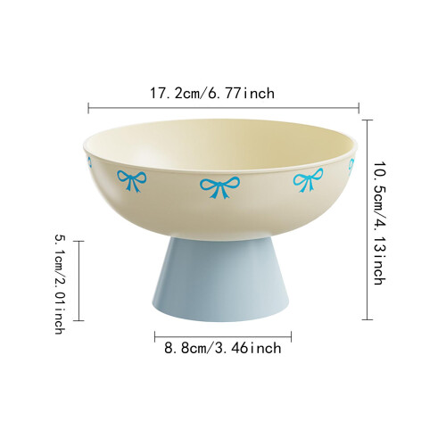 Fruit Bowl Kitchen Counter Candy Plate High Footed Multipurpose Servin 1
