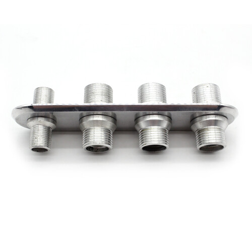 4 Port Aluminum Firewall Heater A/C Bulkhead Inline - Silver, 19.5cm 1