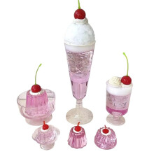 Style Tea Ornaments Ancient Blossom Soda Jelly Glue Finished Product 2D Photo Props Eat Valley 6pcs