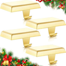Set of 4 Metal Christmas Stocking Holders Stocking Hook Christmas Ornaments for Counter Tables Window Fireplace