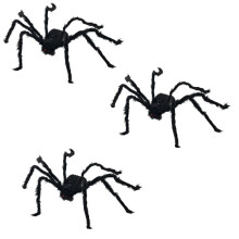3 Arañas Gigantes de Peluche Negras para Halloween, Decoraciones para Exteriores, Arañas Grandes Aterradoras, Accesorios para Fiestas de Halloween,
