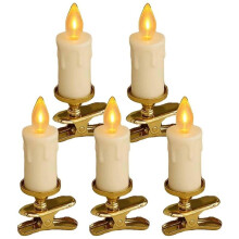 Velas NavideñAs con Clip, Velas LED para Festivales, Velas con Clip para ÁRbol de Navidad, Velas Parpadeantes una Pilas A