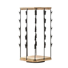 Chip Rack Display Stand, 5 Tiers Snack Organizer for Office Desk, 360 Rotating Wooden Base Chip Holder Candy Display