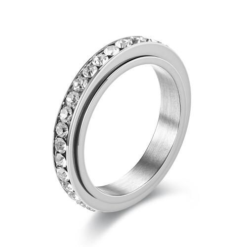Drehbarer Anti-Stress-Ring Silver