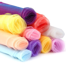 Rainbow Tulle 2Meters Multi Color Sheer Gauze Fabric For