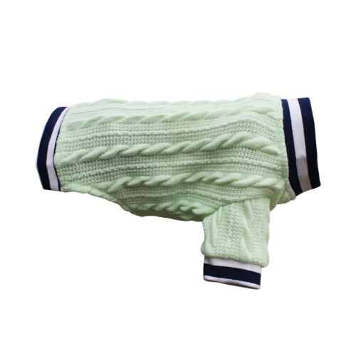 Pull tricoté uni pour chiens de taille moyenne et-Vert tendre XL