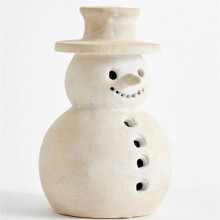 Christmas Decorations - Handmade Snowman Figurines - 1 Pack White Winter Decor Holiday Rustic Unique Decor for Home B