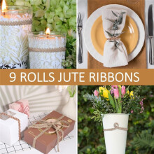 9 Rolls Vintage Ribbon Natural Ribbon Gift Ribbon Boho Hessian Ribbon for DIY Gifts Packaging Christmas Wedding
