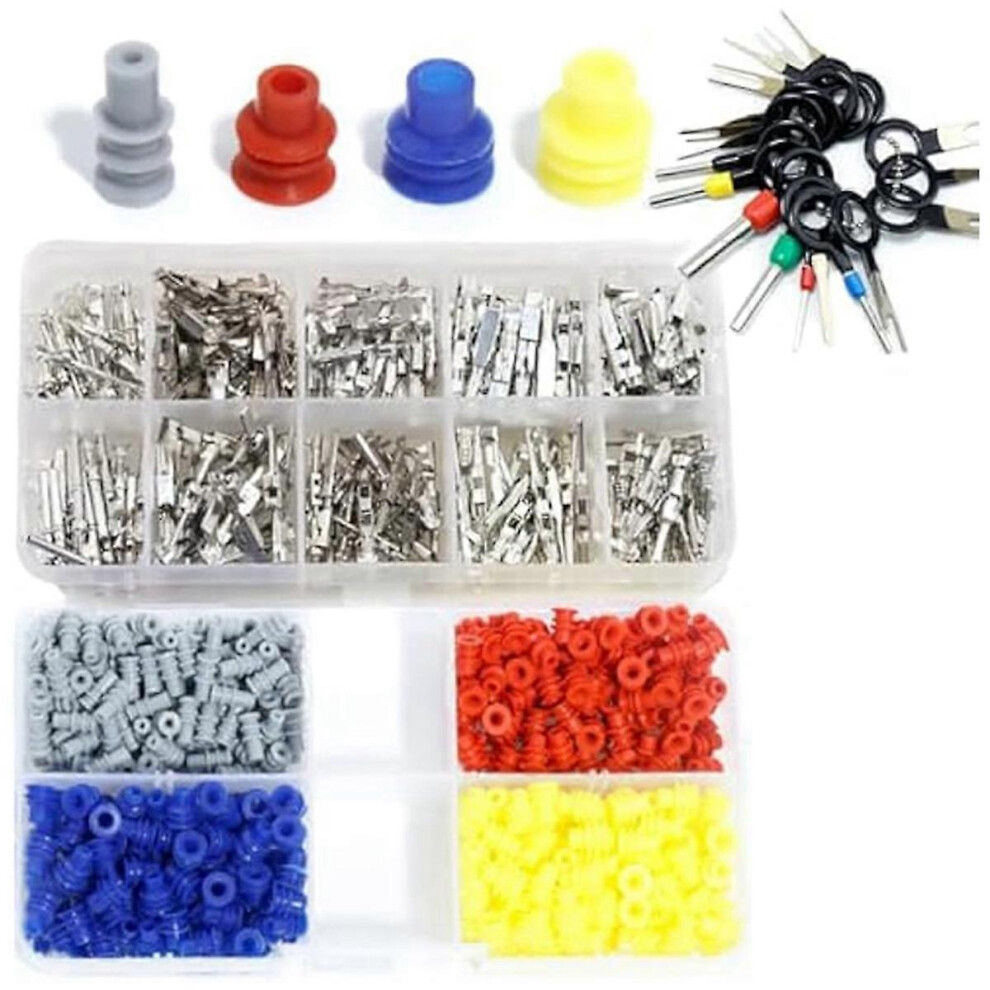 600Pcs 1.0/1.5/3.5Mm Car Electrical Terminal Connectors Automotive Wire Pin Removal Kit Non Insulate 3469225089394