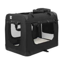 KCT Large Black Fabric Pet Carrier Travel Transport Bag for Cats and Dogs
