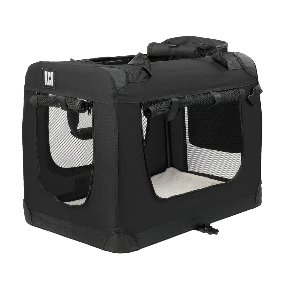 Kct Large Fabric Pet Carrier Travel Transport Bag For Cats And Dogs Black