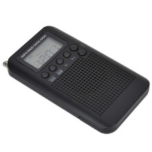 AM/FM Radio with LCD Display Pocket Handheld Radio Digital Dual Band Receiver Portable Speaker-Black