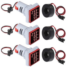3-in-1 digitale ampèremeter/voltmeter met LED-display, spanningsdetector en stroomtester voor wisselstroom van 60-500V 0-100A.