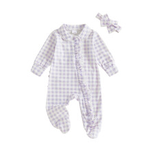 (Newborn, Purple) Macacão curto com para recém-nascidas.