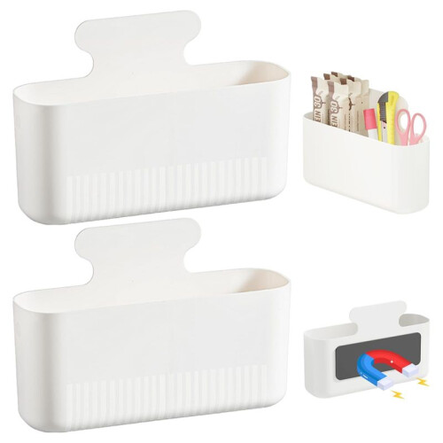 Pack of 2 Large Magnetic Spice Rack for Fridge - Space-Saving Kitchen Organizer, Easy Install 1