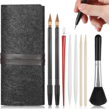 9-teiliges Kratzmalwerkzeug-Set, Werkzeugkasten, Kratzmalstift, Holzstift