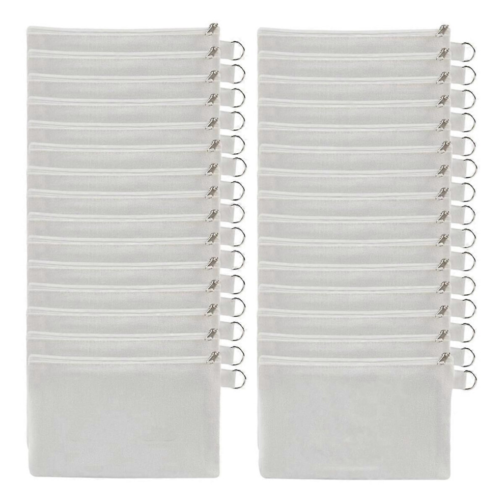 White 30 Pcs Sublimation Blanks Makeup Bags Bulk,Canvas Bag,Polyester Tote Bags For Sublimation Diy