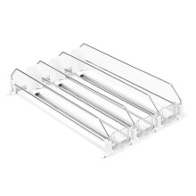 Getränke-Dosenständer mit Druckknopf, Getränkespender, Federbelastet, Verstellbare Breite, Ablagefach, E-Förmig, 410 mm, 4 Reihen, B
