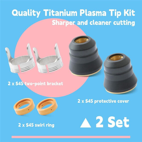 2 Pack Tip Kit Replacement for Harbor Freight Titanium Plasma Cutter 45 IPT-45 TI-PC45 56255 2