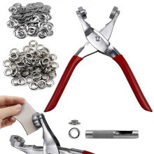Ösenwerkzeug-Set (1/2 Zoll), Ösen-Set, Lederlochzange mit 200 silbernen Metallösen für Leder