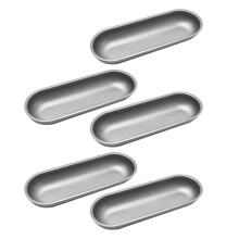 5 Pcs Hot Dog Mold Carbon Steel Sausage Molds Non Stick Bakeware Oval Hot Dog Bun Baking Pan for DIY Homemade Bread Tool