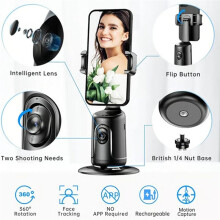 AI Facial Recognition Phone Tripod 360 Rotating Auto Face Tracking Gimbal Selfie Mobile Phone Stick Holder