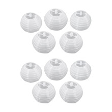 10Pcs 4 Inch 10cm Round Paper Lantern for Birthday Wedding Party Decor Gift DIY Creavtive(White)