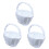 3X Weiss Satin Perlen Hochzeit Blumenmaedchen Korb Bowknot Dekor 1