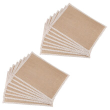 16 Stücke Leinen Tischset Spitze Tischset Set Natürliche Jute Woven Geschirr Matte Hochzeit Dekoration