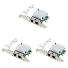 3X 2 RJ45 Port PCIe X1 Dual Gigabit Realtek 8111F + ASM1082E Chipsatz Filter PCI-E Computer LAN Netzwerkkarte 1000M