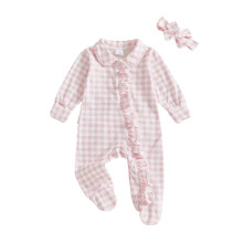 (Newborn, Pink) Macacão curto com para recém-nascidas.