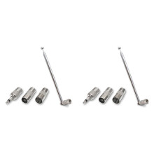 2set Telescopic FM Radio Antenna Rod Antenna 3.5mm Adapter MAV Stereo Receiver F Type Male Plug 7 Sections Antenna