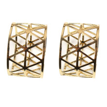 12Pcs Gold Geometric Hollow Napkin Rings Serviette Holder for Party Hotel Banquet Dining Room Table Decor